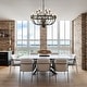 preview thumbnail 9 of 29, Modern Farmhouse Candle Chandelier Black Large Wagon Wheel Chandeliers