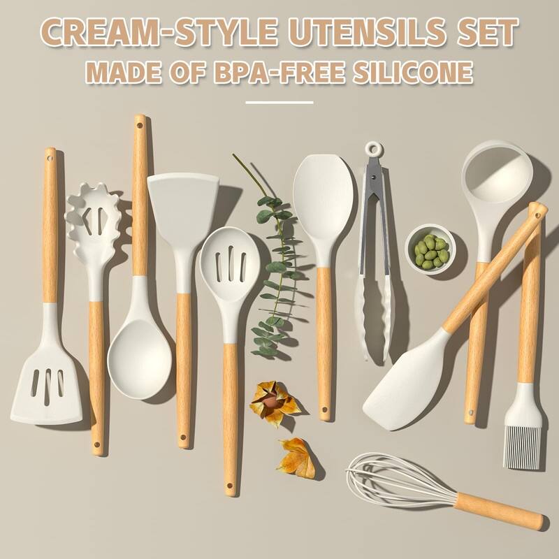 Kitchen Cooking Utensils Set, 33 pcs Non-Stick Utensils Spatula Set with Holder