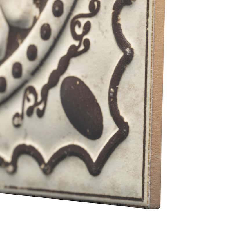 Merola Tile Ritz Anticatto White 7-7/8" x 7-7/8" Ceramic Wall Tile