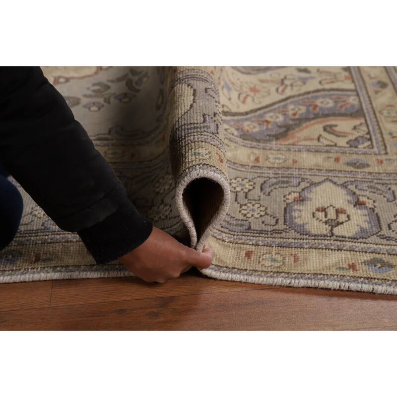 Gray Medallion Tabriz Persian Area Rug Handmade Wool Carpet - 6'5"x 9'0"