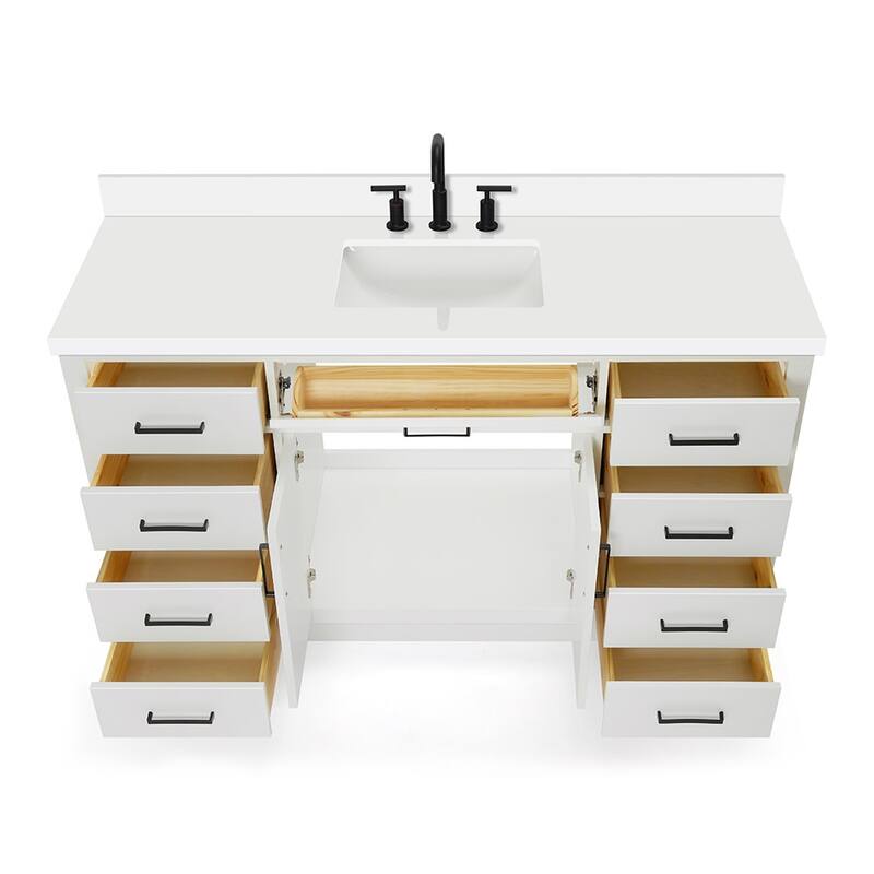 Ariel T061SWQRVO Hepburn 61" Free Standing Single Basin Vanity Set
