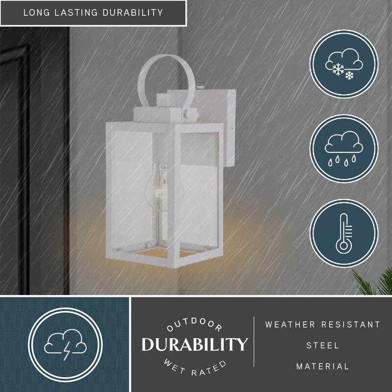 Medinah 1 Light Dusk to Dawn Outdoor Wall Lantern Clear Glass