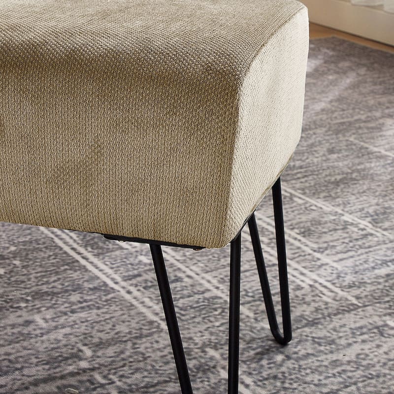 Serenta Milliken Plush Ottoman, 19" x 13" x 17" H
