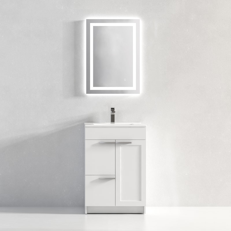 Blossom Hanover 24 Inch Bathroom Vanity with Topmount Ceramic Sink - MatteWhite