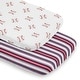 preview thumbnail 1 of 4, Sweet Jojo Designs Baseball Sport Boy 2 Pack Baby Bassinet Fitted Sheets Red White and Blue Stripes Striped Americana Sports