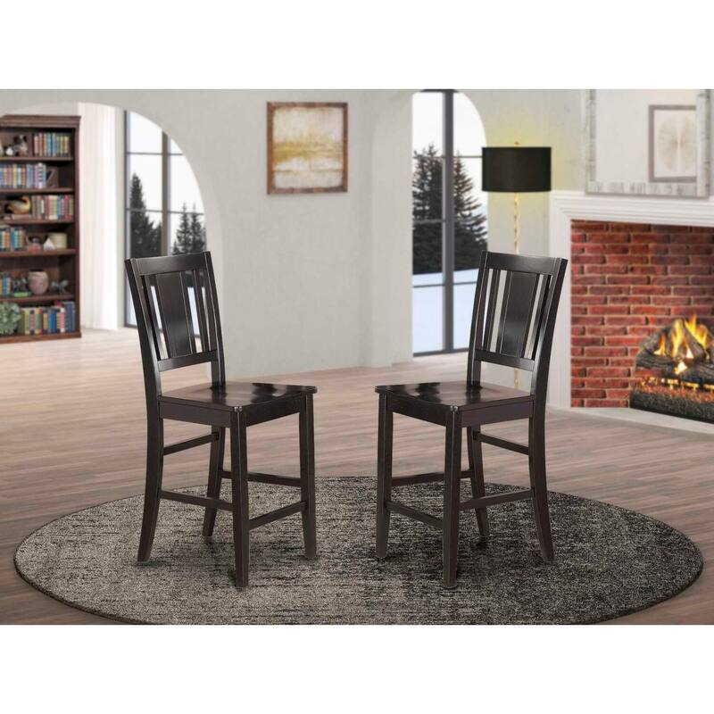 Counter Height Dining Chair with Wooden Seat, Mahogany Finish, Modern Bar Stool for Kitchen Island Seating