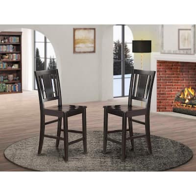 Counter Height Dining Chair with Wooden Seat, Mahogany Finish, Modern Bar Stool for Kitchen Island Seating