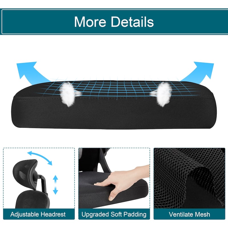VECELO High Back Ergonomic Office Chair with Adjustable Headrest Armrest Mesh Lumbar Support