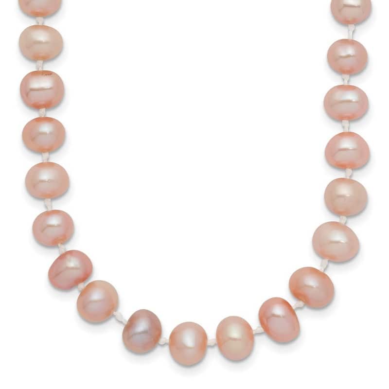 Curata 14k Yellow Gold 6 6.5mm Pink Freshwater Onion Freshwater Cultured Pearl Bracelet 7.5 Inch