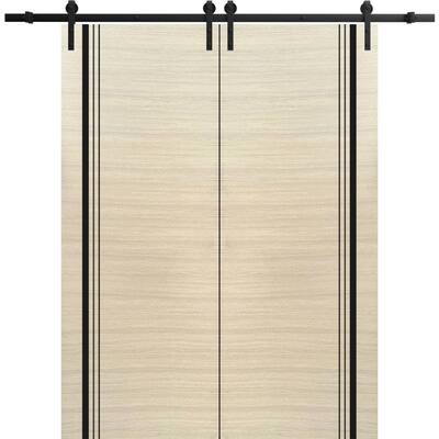 Sturdy Double Barn Door 36 x 80 with Planum 0011 Natural Veneer with 13FT