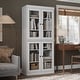 preview thumbnail 114 of 200, 100% Solid Wood 6-Shelf Bookcase with Optional Doors by Palace Imports 4 Dr Glass - White