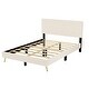 preview thumbnail 8 of 12, Queen Corduroy Platform Bed with Upholstered Headboard, No Box Spring Beige - Queen