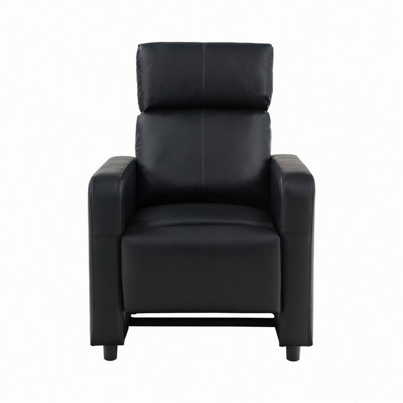 Modern Theater Seating Push-Back Recliner, Black