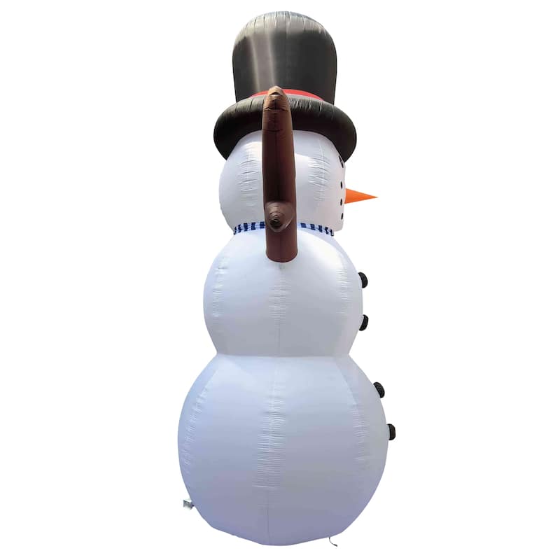 Lighted Inflatable Snowman Outdoor Commerical Christmas Decoration - 20' - White