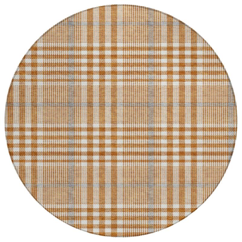 HomeRoots Plaid Transitional Rectangle Outdoor Rug