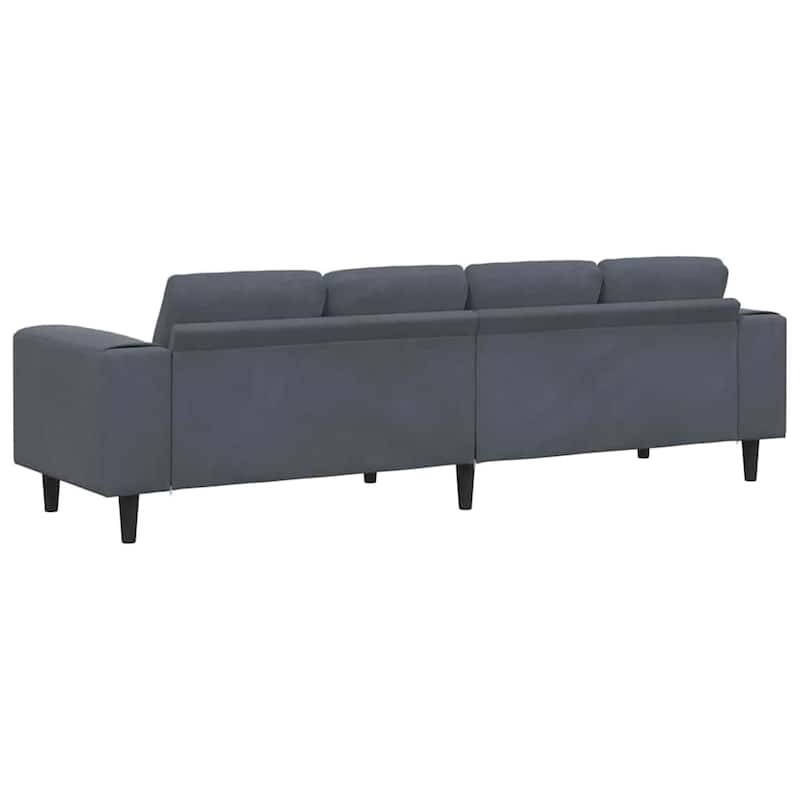 vidaXL Sofa Set Dark gray Velvet - 98.4 x 30.3 x 29.9 inch