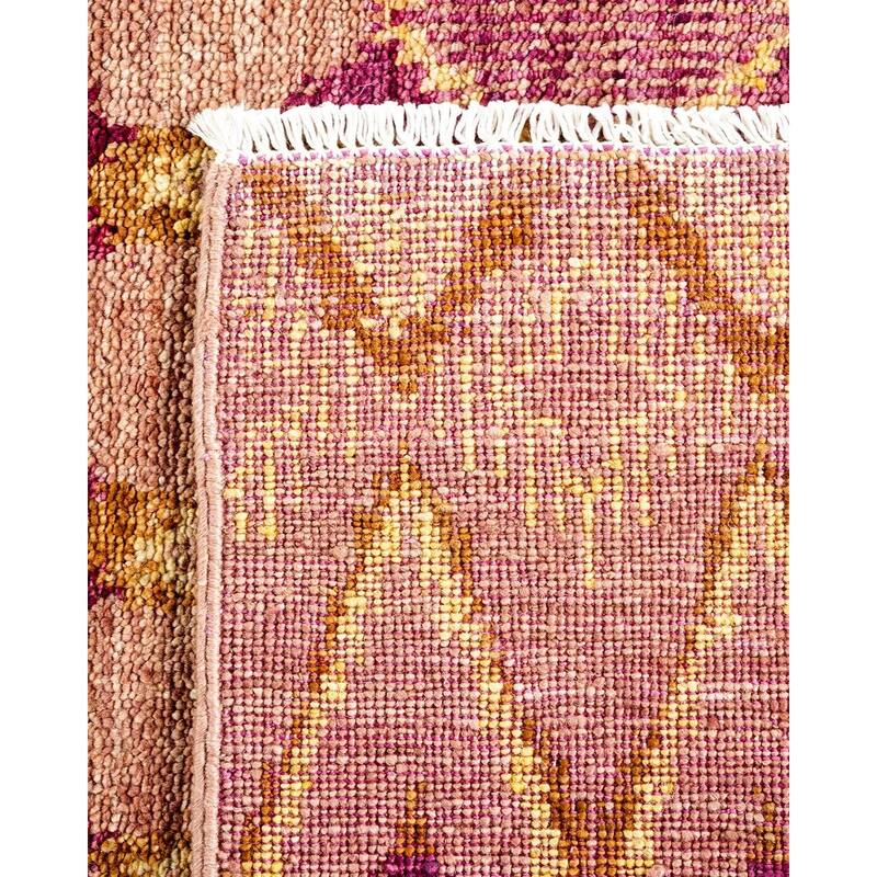 Overton Hand Knotted Wool Vintage Inspired Modern Contemporary Modern Purple Area Rug - 5' 0" x 11' 10"