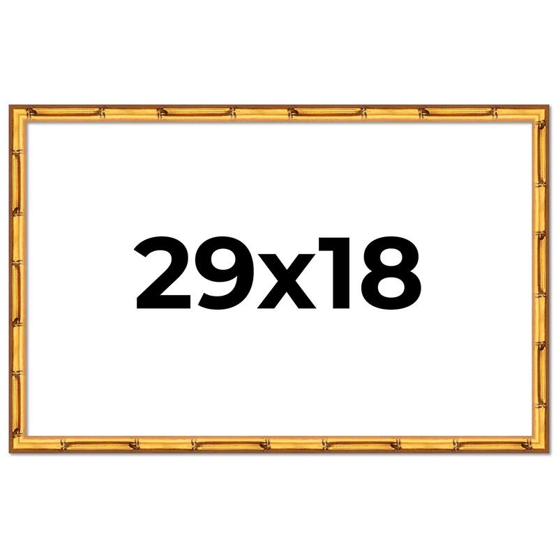 29x18 Frame Gold Bamboo Picture Frame Modern Photo Frame Includes UV Acrylic Shatter Guard Front Acid Free Foam Backing Board