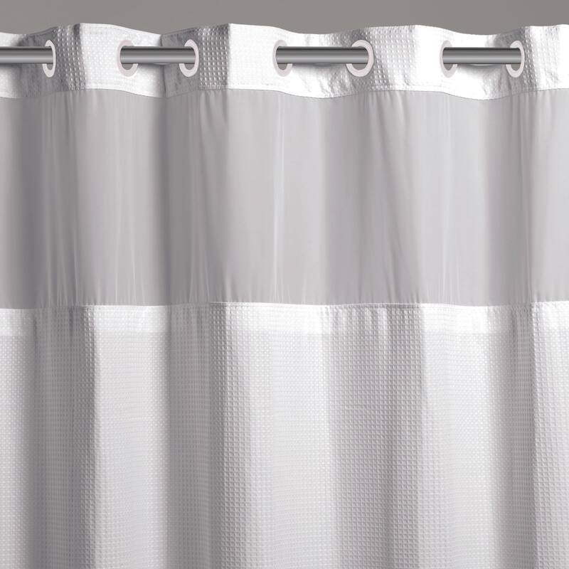 3-in-1 Microfiber Shower Curtain, 71" x 74", White