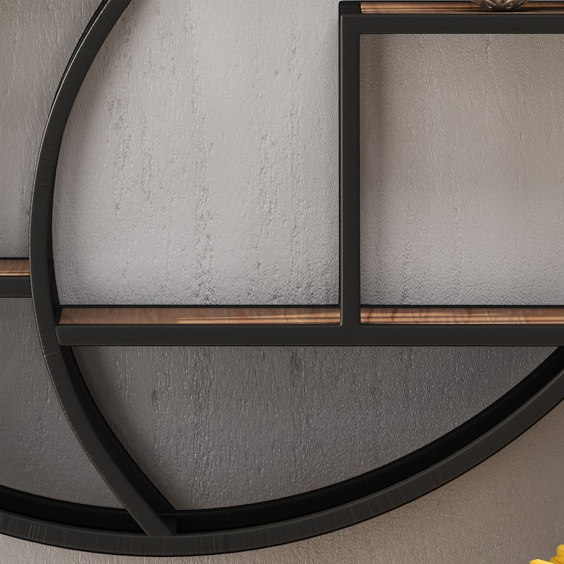 Buckthorn Industrial Circular Hanging Wall Shelf by Christopher Knight Home - 34.25" H x 34.25" W x 6.50" D