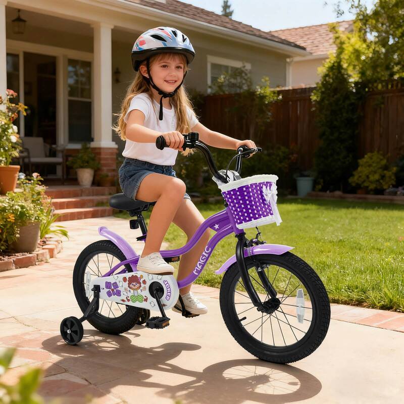 Costway 12”/14”/16”/18” Kids Bike with Training Wheels, Basket, Hand & - See Details