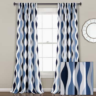Lush Decor Mid Century Geo Light Filtering Window Curtain Panels