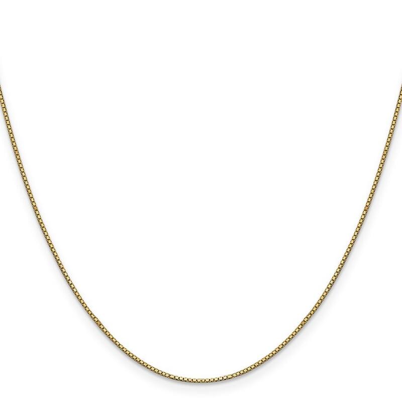 Curata 14k Yellow Gold Solid 0.9mm Box Chain Necklace (Lobster) Options: 16 18 20 22 24 26 28 30