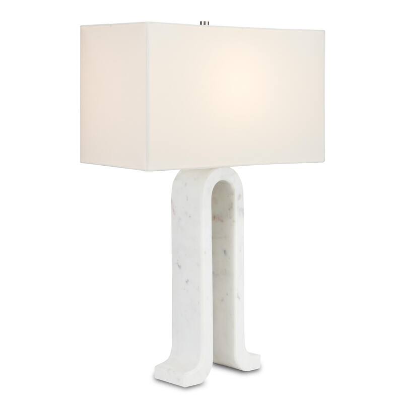 Currey & Company Leo Marble Table Lamp - 30.25"h x 19"w x 5"d