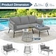 preview thumbnail 38 of 52, EROMMY 3-Piece Patio Conversation Set with Glass Table & 2 Armchairs, Seat Cushions