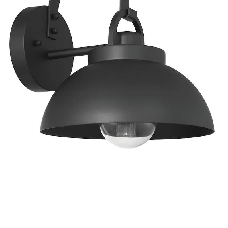Easton Metal Shade and Exposed Bulb Wall Mounted Outdoor Light - 10.5"L x 9.0"W x 12.4"H