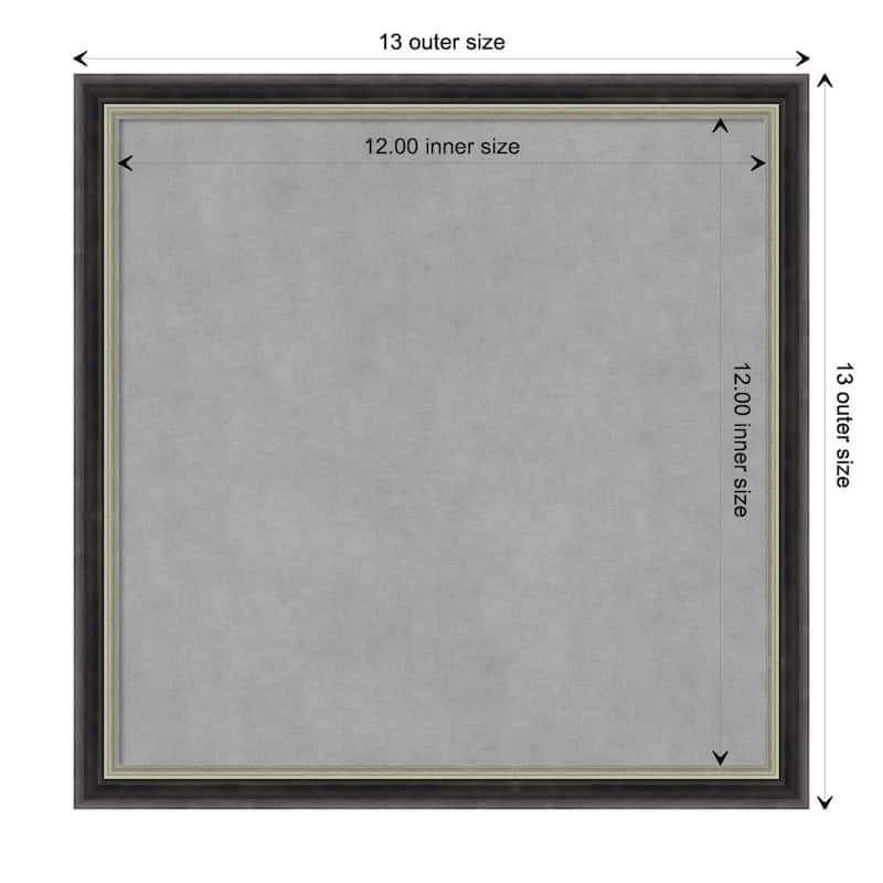 Amanti Art Theo Black Silver Narrow Framed Magnetic Board - Board Size 12x12