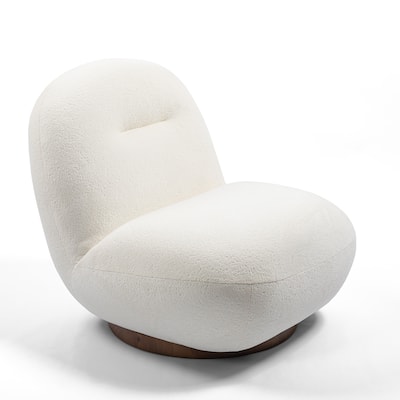Velvet Swivel Accent Chair with Wood Frame