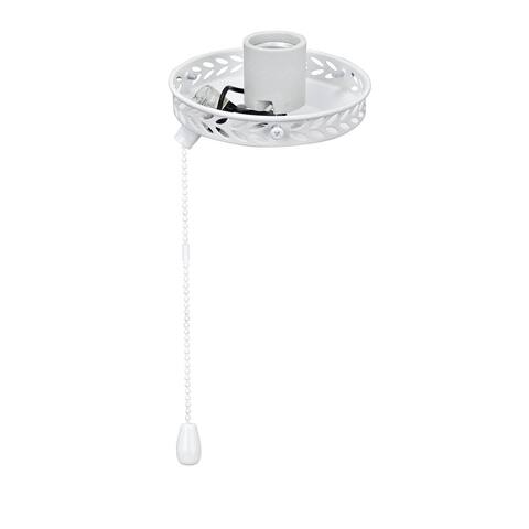 Aspen Creative One-Light Ceiling Fan Fitter Light Kit with Pull Chain, 4 1/2" Diameter, Painted White - PAINTED WHITE