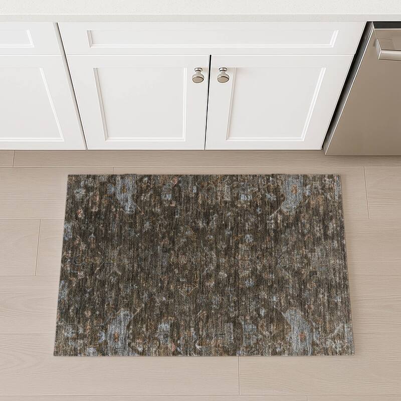 Machine Washable Indoor/ Outdoor Traditional Chelsea Chantille Rug