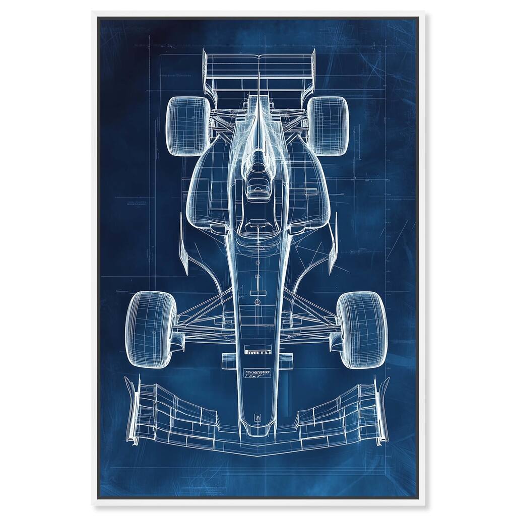 Race Car Blueprint Canvas by Art Remedy