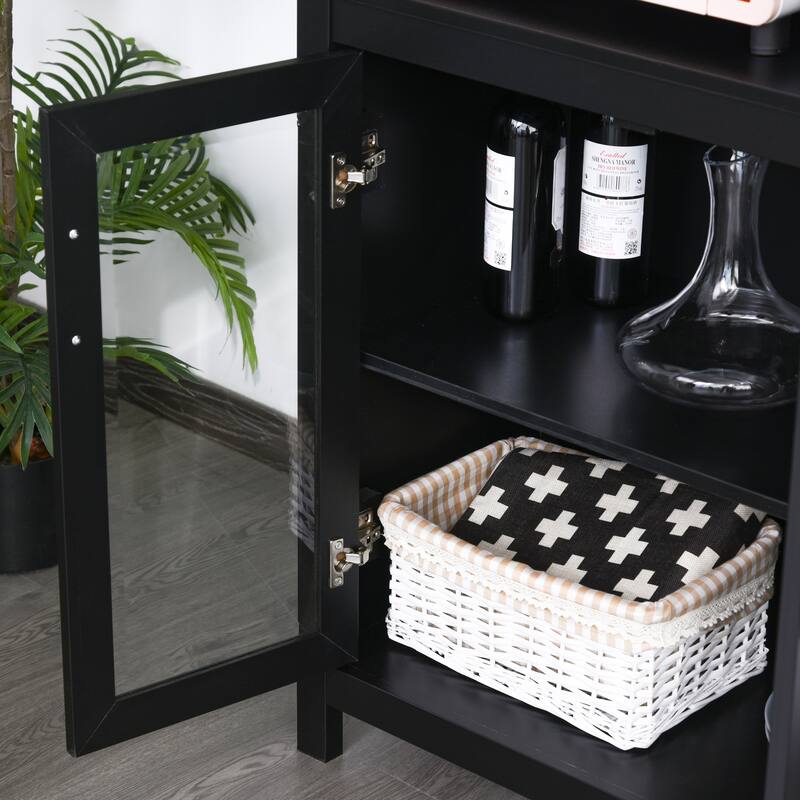 HOMCOM Multifunctional Storage Cabinet Bookcase with Adjustable Shelves Display Rack for Study, Kitchen, Living Room