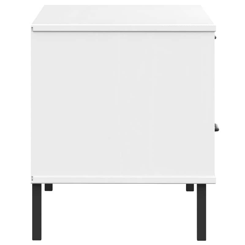 vidaXL TV Stand TV Console TV Console with Metal Legs Solid Wood Pine OSLO - 41.7" x 15.7" x 18.3"