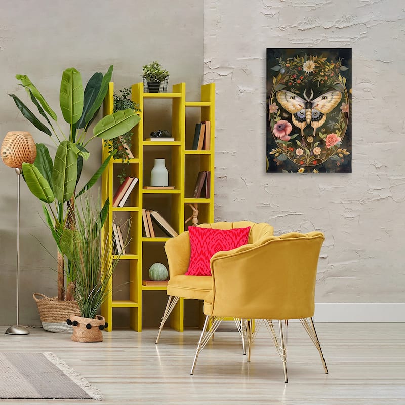 Stupell Victorian Botanicals & Moth Canvas Wall Art Design By The Dutch Lady