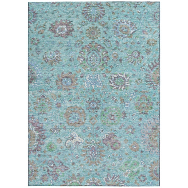HomeRoots Floral Traditional Rectangle Outdoor Rug