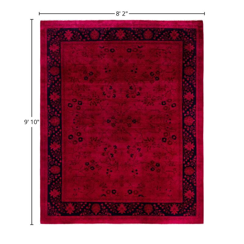 Overdyed One-of-a-Kind Hand-Knotted Area Rug - Pink - 8' 2" x 9' 10"