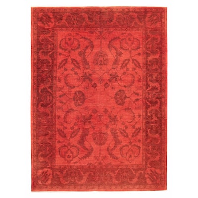 ECARPETGALLERY Hand-knotted Vibrance Red Wool Rug - 8'7 x 11'8