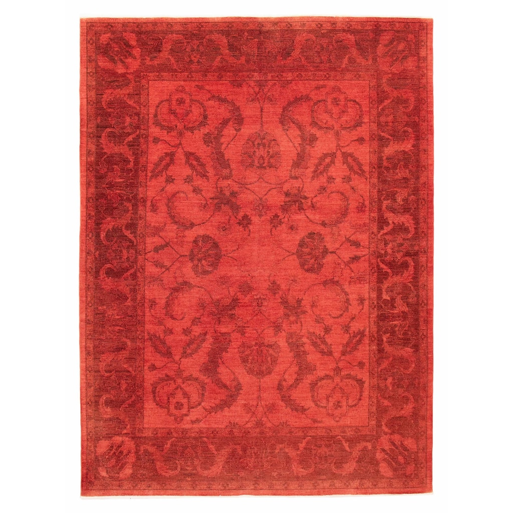 ECARPETGALLERY Hand-knotted Vibrance Red Wool Rug - 8'7 x 11'8