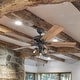 preview thumbnail 1 of 6, 52" Prominence Home Lincoln Woods Bronze Industrial Farmhouse Style LED Ceiling Fan with Light, Pull Chain Bronze - Hardwired