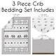 preview thumbnail 2 of 4, Sweet Jojo Designs Grey and White Boho Bohemian Elephant Boy Girl Gender Neutral 3p Nursery Crib Bedding Set Gray Safari Animals