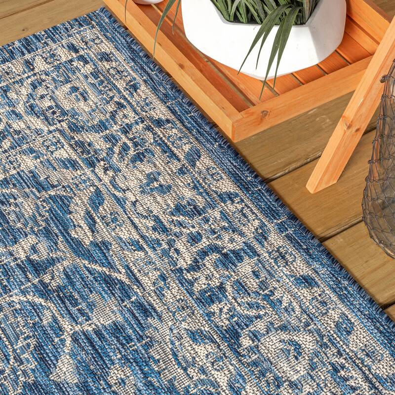 JONATHAN Y Palazzo Vine and Border Textured Weave Indoor/Outdoor Area Rug