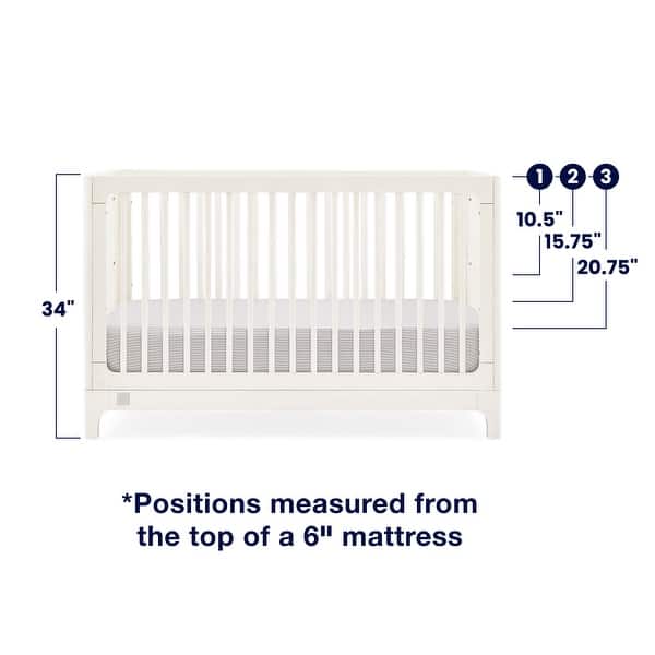dimension image slide 1 of 2, Wren 4-in-1 Convertible Crib -Greenguard Gold Certified