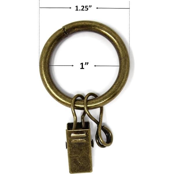 dimension image slide 0 of 3, 40PCS Solid Metal Window Drapery Curtain Panel Ring with Eyelet, 1" Inner Diameter, Fits Up to 3/4" Rod Multicolor