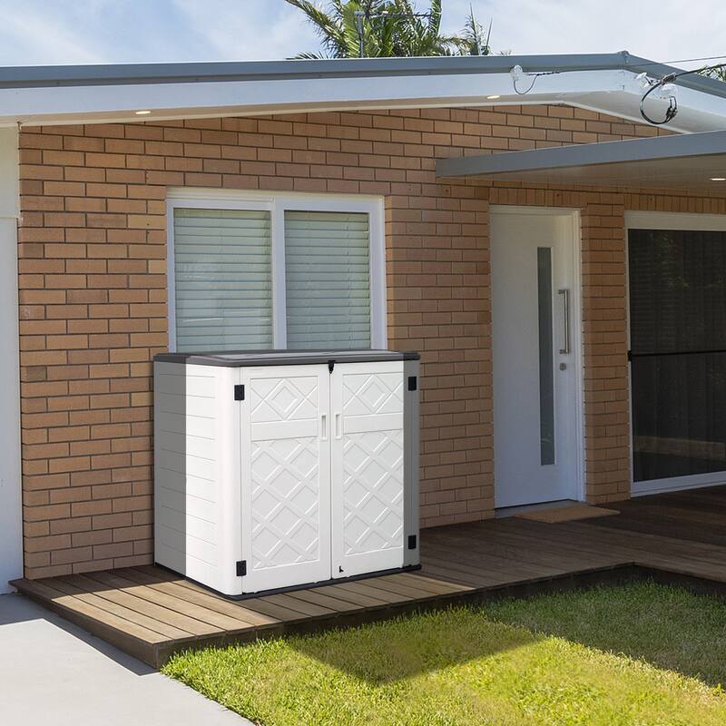 45-880 Gal. Outdoor Resin Deck Box Storage Shed for Garden,Patios,Backyards,Tools