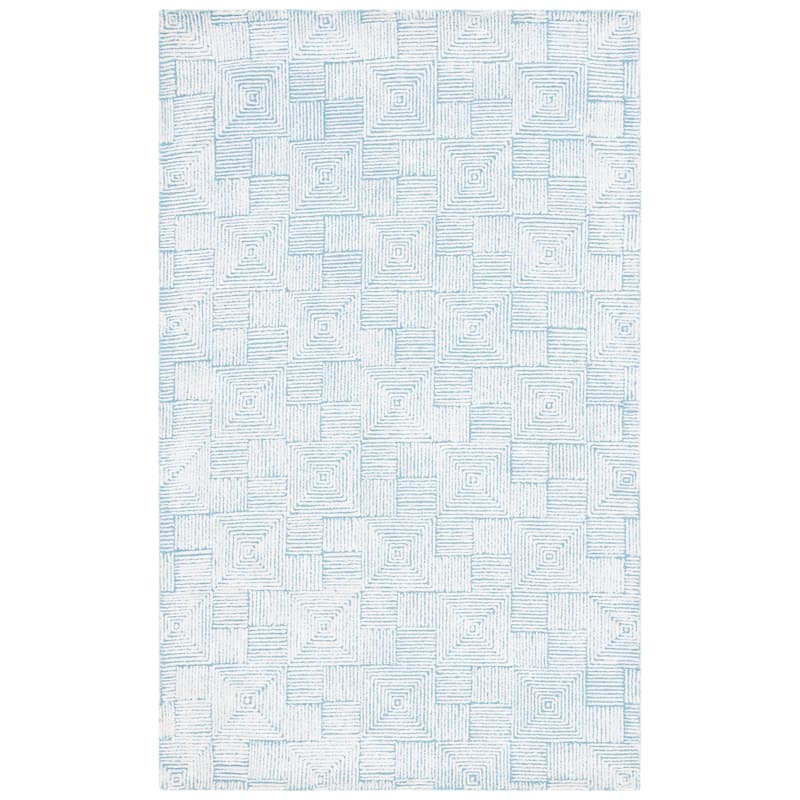 SAFAVIEH Handmade Glamour Nayma Geometric Viscose Rug - 8' x 10' - Ivory/Turquoise