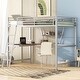 preview thumbnail 6 of 15, Full Size Loft Metal&MDF Bed with Desk and Shelf
